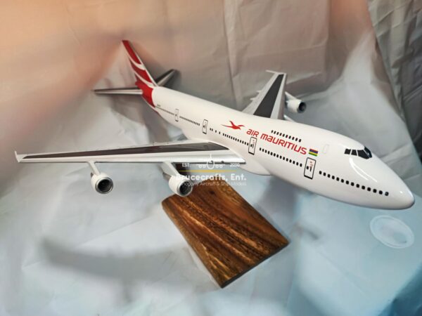 Model of B747-200 Air Mauritius with detailed craftsmanship.